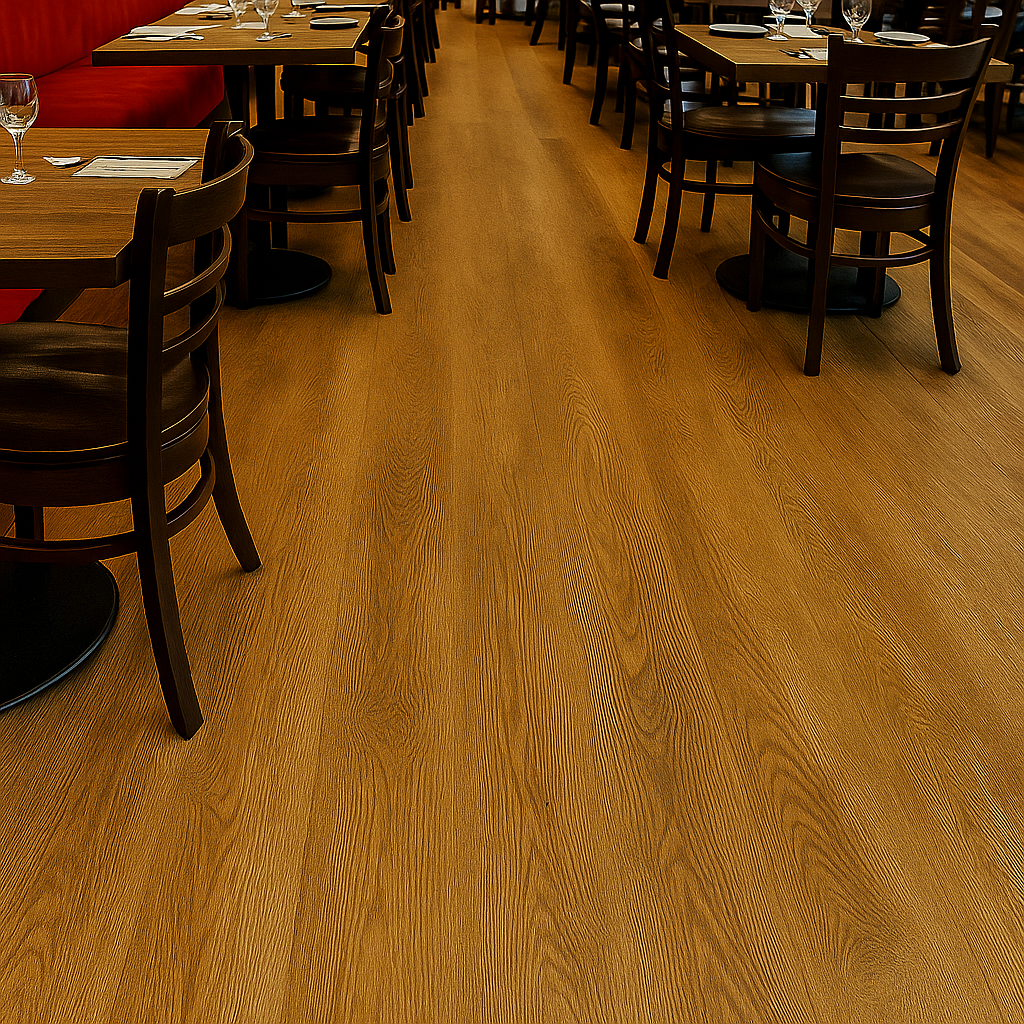 Tarima de Vinilo Rígido SPC PRO Roble Kenya con aislante acústico incorporado. Precio CAJA 2,079 m2. - C5 Coverings