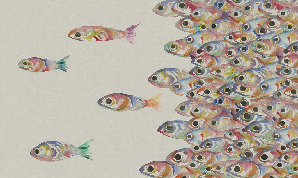 Mural artístico Peces, medida ancho 2 m. x 2.50 m. alto - C5 Coverings