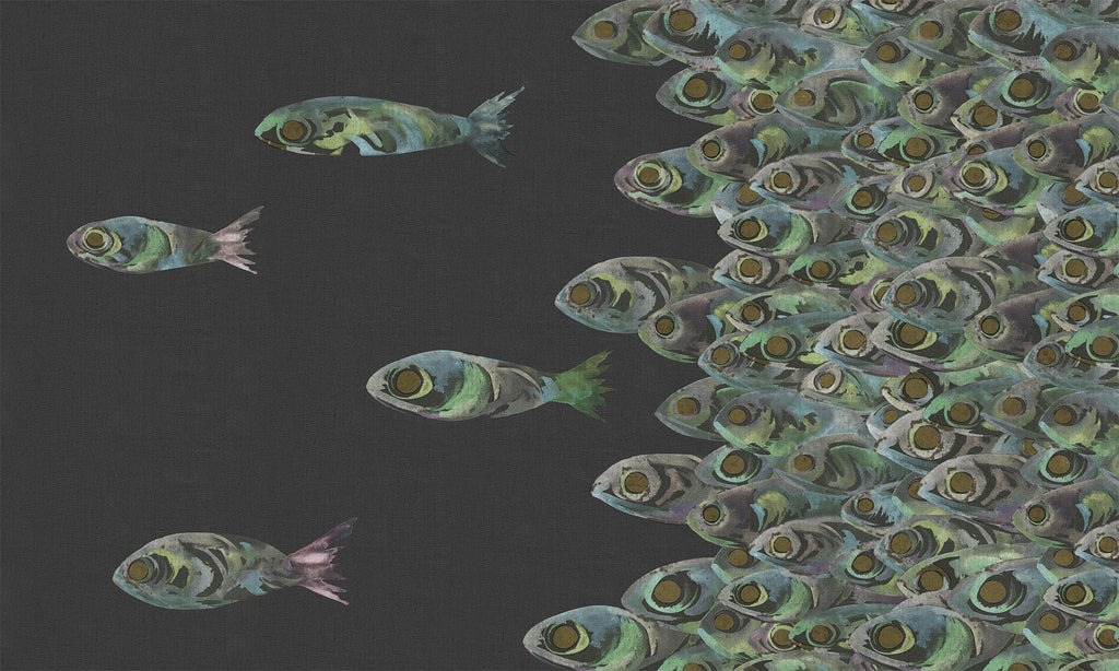 Mural artístico Peces, medida ancho 2 m. x 2.50 m. alto - C5 Coverings